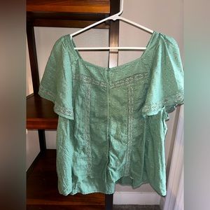 Old Navy Green Peasant Top (XXL)